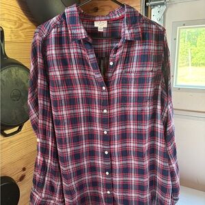 St. John's Bay Red and Blue Plaid Shirt